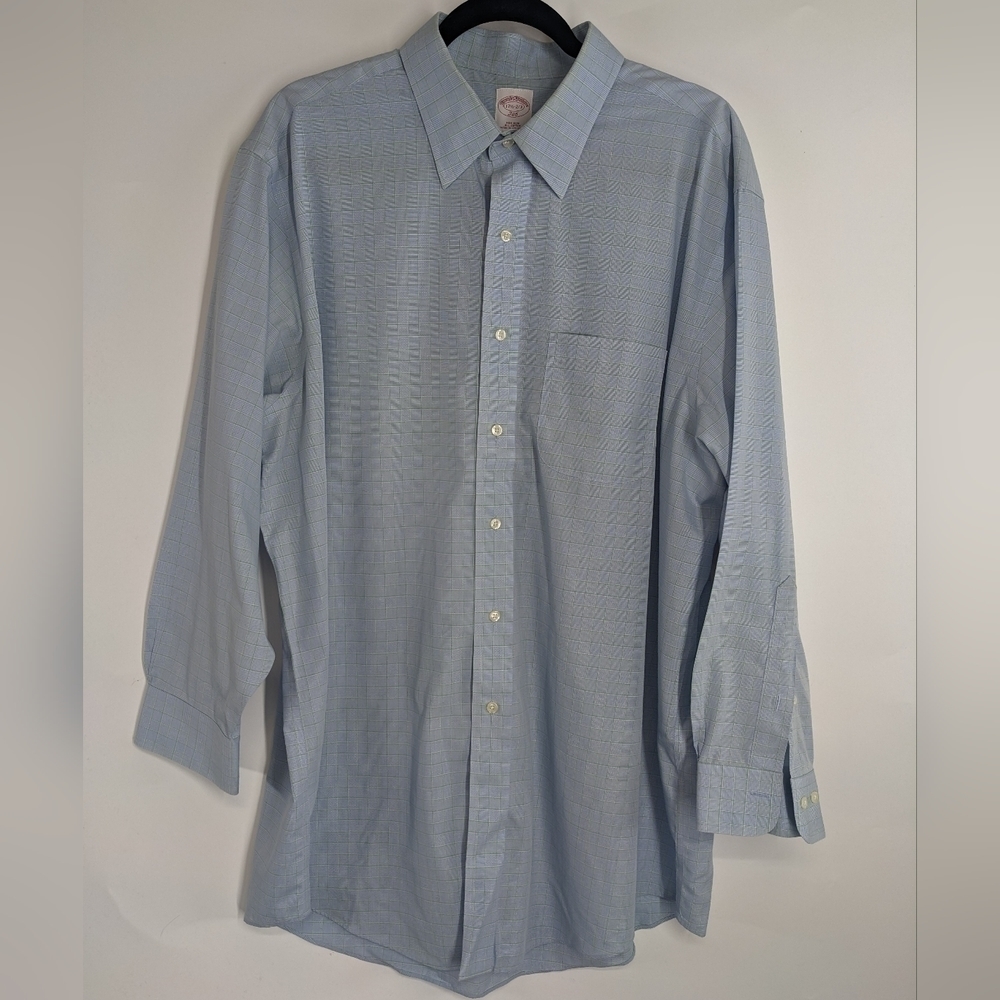 Men's BROOKS BROTHERS Plaid Long Sleeve Long Dress Shirt